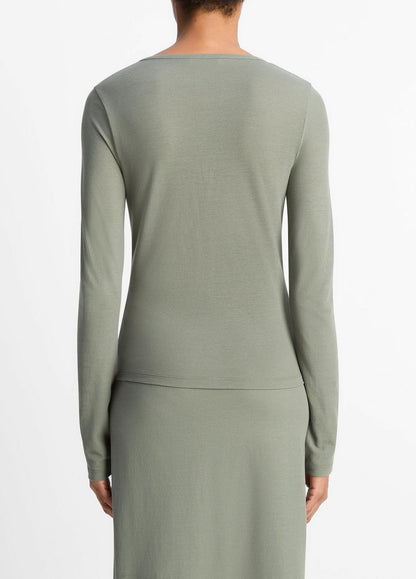 VINCE Value - Cotton Crepe Jersey Cardigan in Shirts & Tees