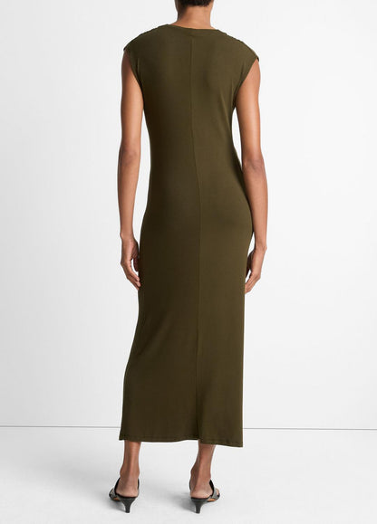 VINCE Premium - Jersey Draped Cowl-Neck Dress in Dresses & Skirts