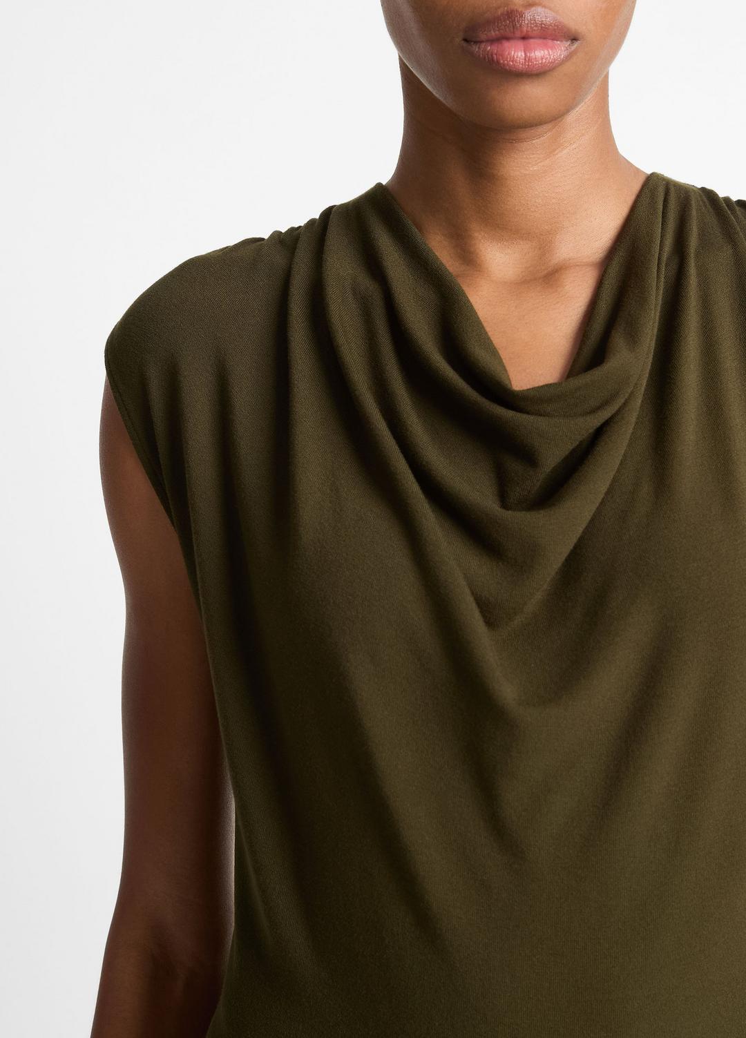 VINCE Premium - Jersey Draped Cowl-Neck Dress in Dresses & Skirts