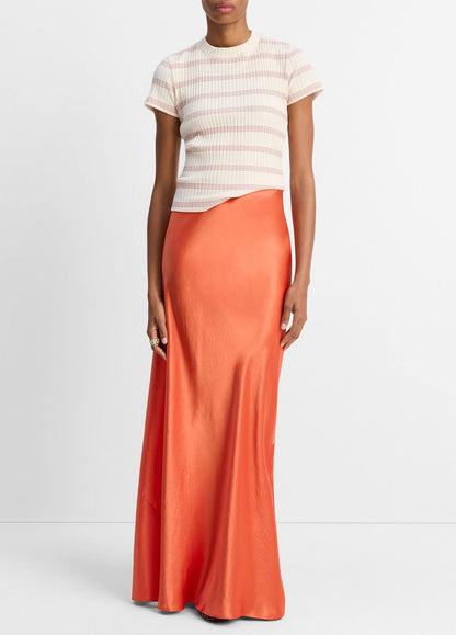 VINCE New - Striped Ribbed Cotton-Blend Top in Shirts & Tees