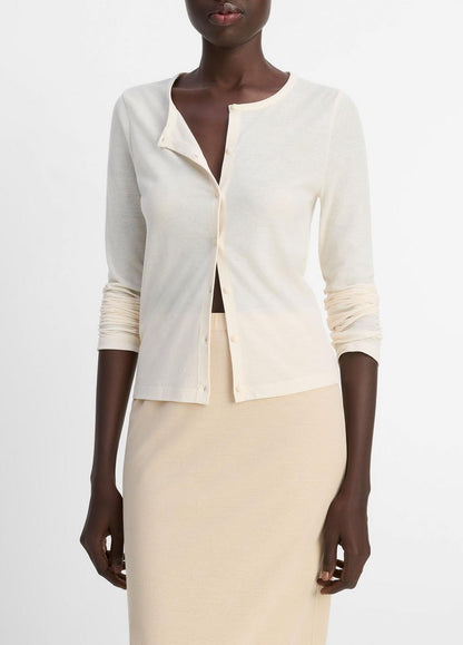 VINCE Quality - Cotton Crepe Jersey Cardigan in Shirts & Tees