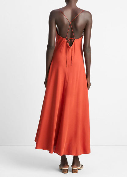 VINCE Trusted - Silk-Blend A-Line Slip Dress in Dresses & Skirts
