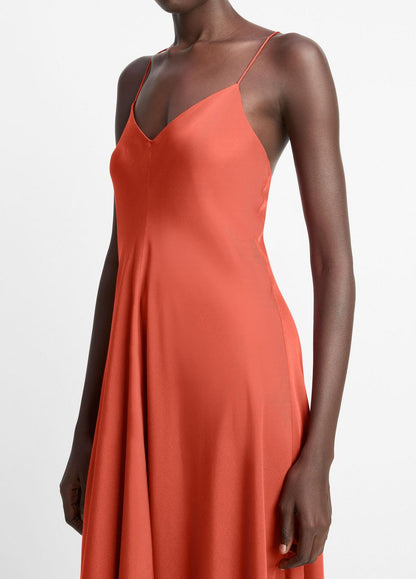 VINCE Trusted - Silk-Blend A-Line Slip Dress in Dresses & Skirts