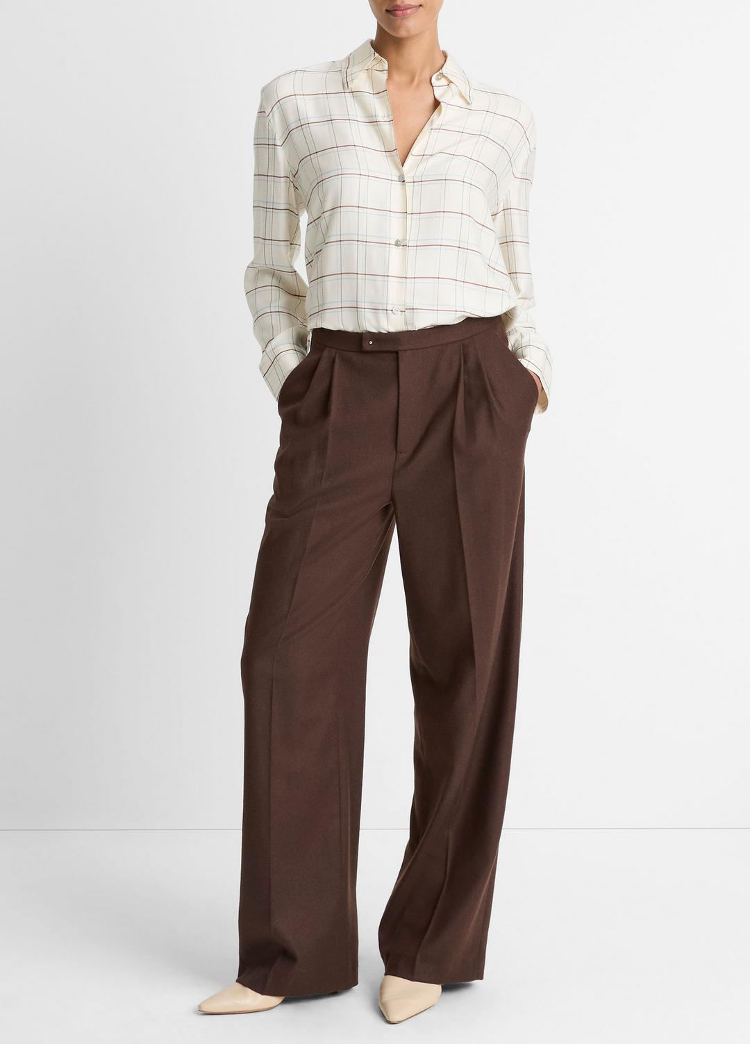 VINCE Quality - Checked Plaid Button-Front Shirt in Shirts & Tees
