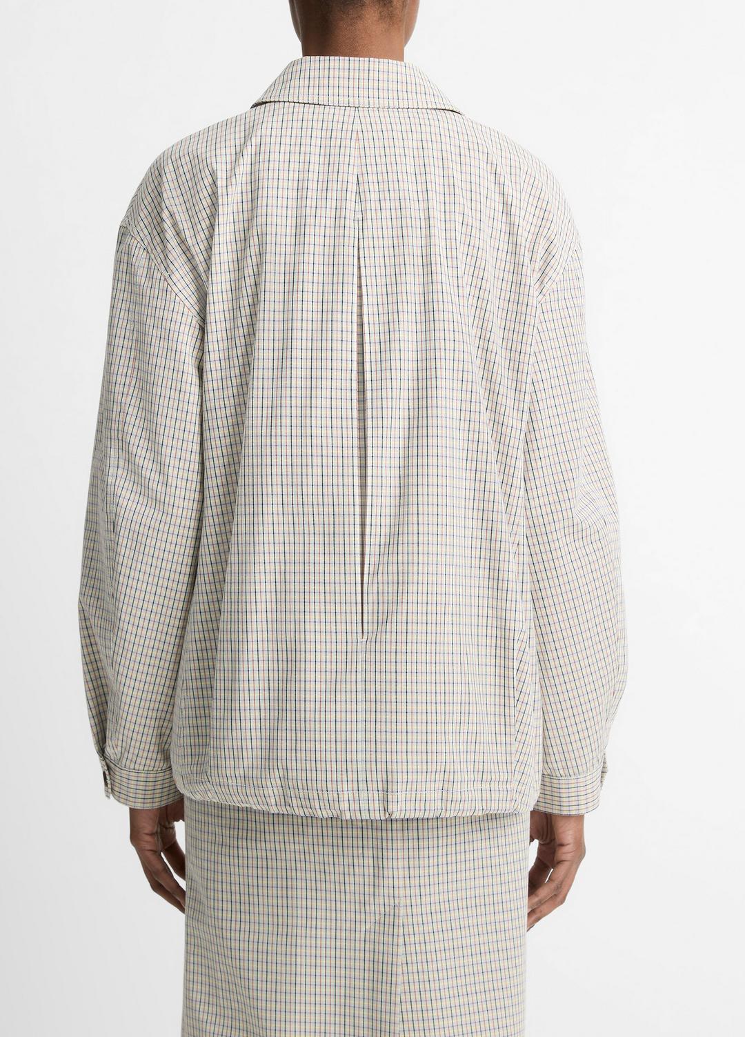 VINCE Everyday - Gardener's Check Cotton Oversized Bomber Jacket in Jackets & Outerwear