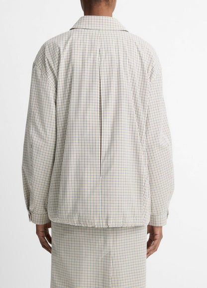 VINCE Everyday - Gardener's Check Cotton Oversized Bomber Jacket in Jackets & Outerwear