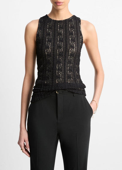 VINCE Best Price - Smocked Lace Shell in Shirts & Tees