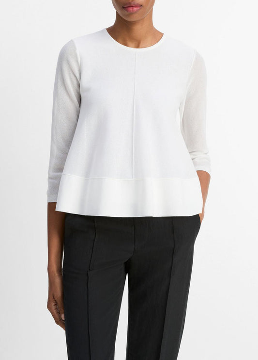 VINCE Essential - Italian Cotton-Blend A-Line Sweater in Sweaters