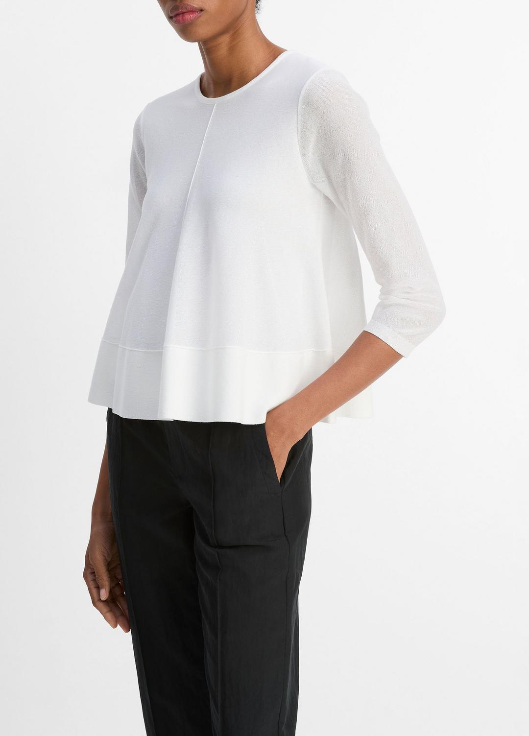 VINCE Essential - Italian Cotton-Blend A-Line Sweater in Sweaters
