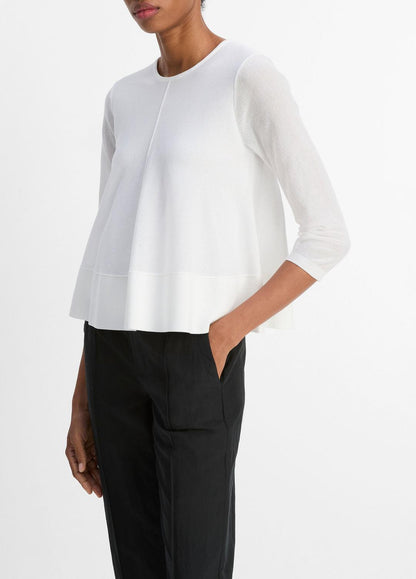 VINCE Essential - Italian Cotton-Blend A-Line Sweater in Sweaters