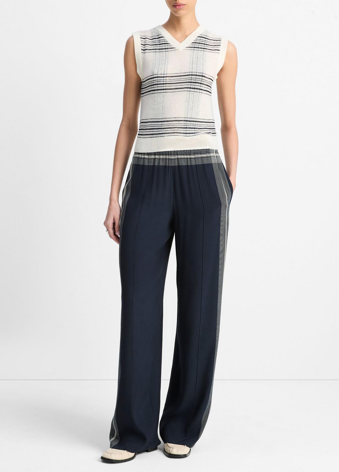 VINCE Deals - Featherweight Plaid Wool Sweater Vest in Sweaters
