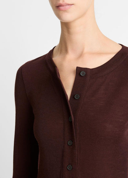 VINCE Value - Wool Long-Sleeve Henley in Shirts & Tees