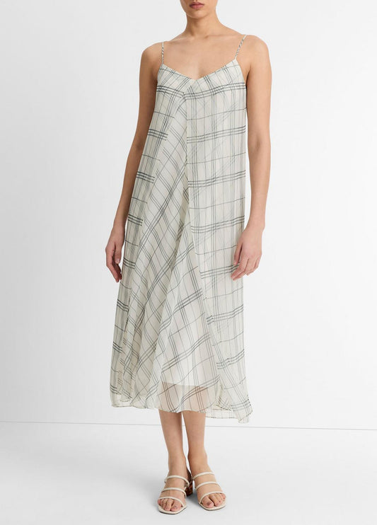 VINCE Discount - Fenced Plaid Layered Dress in Dresses & Skirts