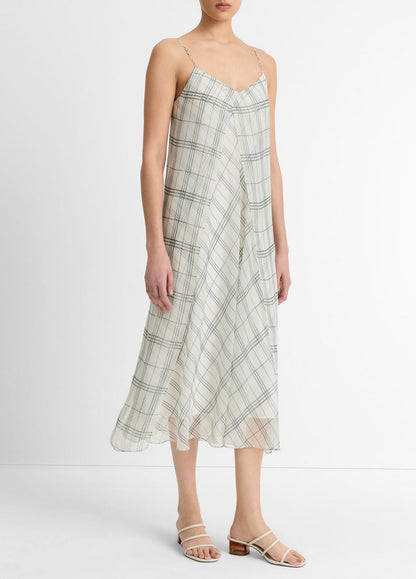 VINCE Discount - Fenced Plaid Layered Dress in Dresses & Skirts