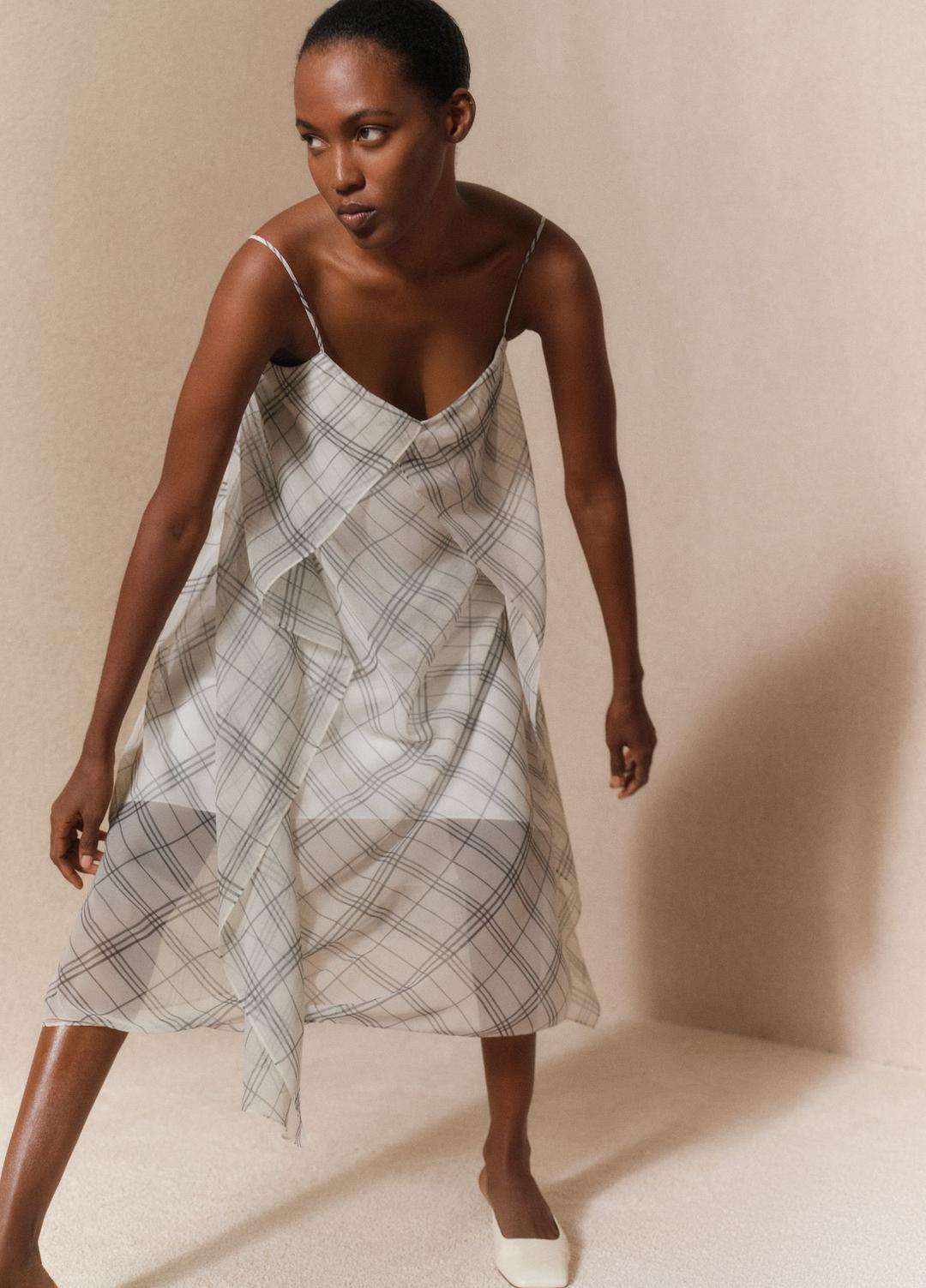 VINCE Discount - Fenced Plaid Layered Dress in Dresses & Skirts