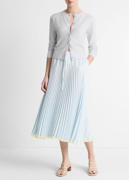 VINCE Value - Pleated Satin Tiered Skirt in Dresses & Skirts