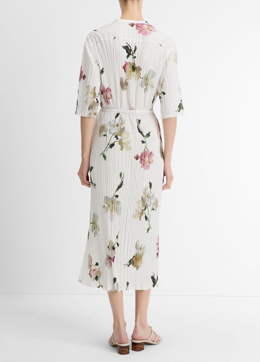 VINCE Trusted - Wilted Peony Pleated Side-Tie Skirt in Dresses & Skirts