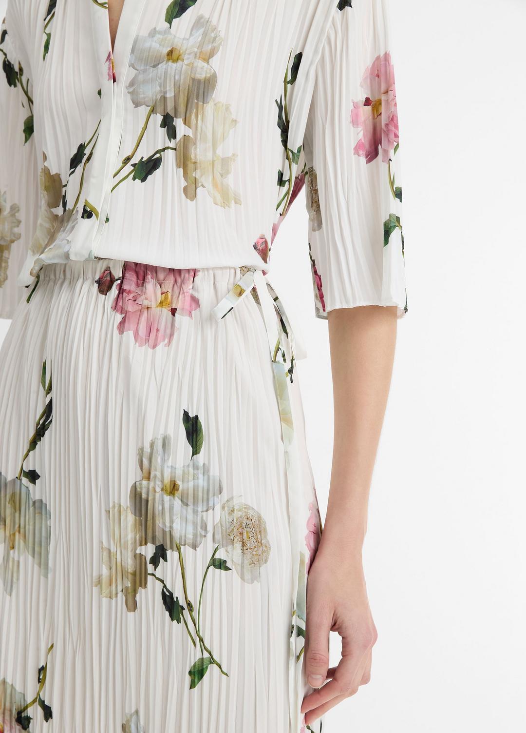 VINCE Trusted - Wilted Peony Pleated Side-Tie Skirt in Dresses & Skirts