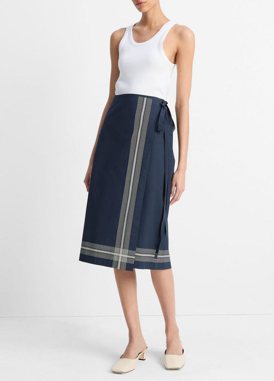 VINCE Best Price - Handkerchief-Stripe Straight Wrap Skirt in Dresses & Skirts