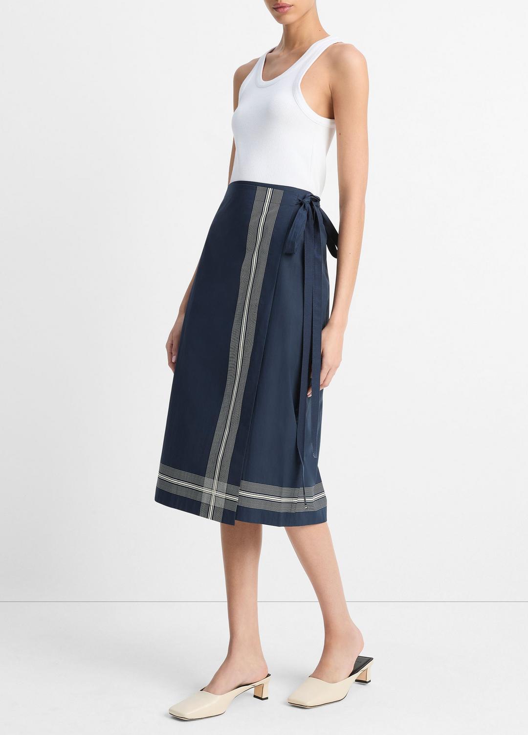 VINCE Best Price - Handkerchief-Stripe Straight Wrap Skirt in Dresses & Skirts