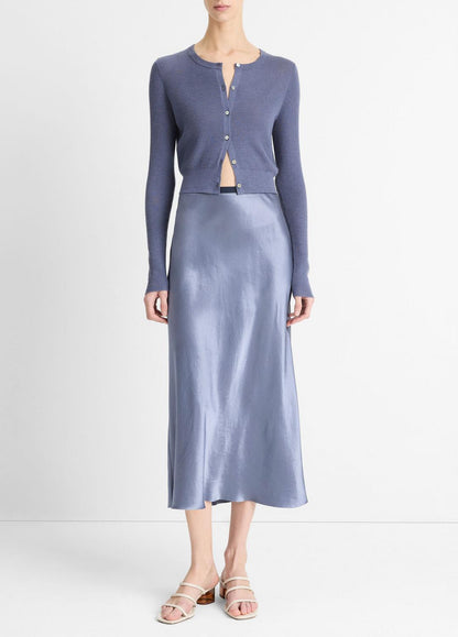 VINCE Hot Sale - Contrast-Waistband Satin Bias Skirt in Dresses & Skirts