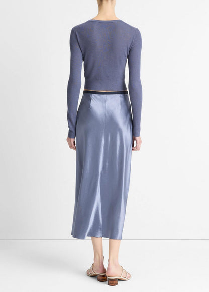 VINCE Hot Sale - Contrast-Waistband Satin Bias Skirt in Dresses & Skirts