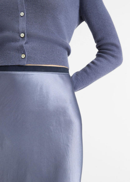 VINCE Hot Sale - Contrast-Waistband Satin Bias Skirt in Dresses & Skirts