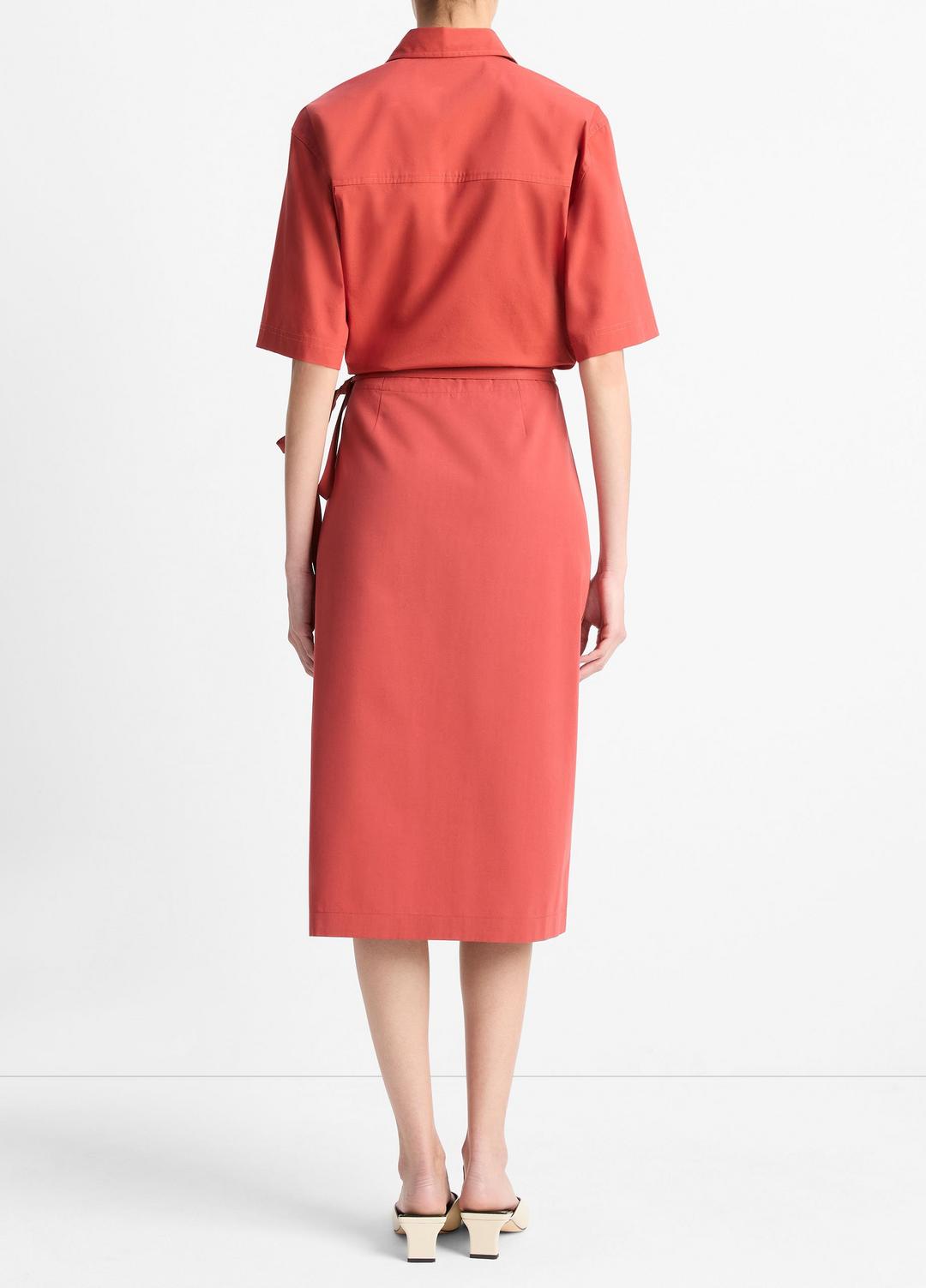 VINCE Great Value - Cotton-Blend Straight Wrap Skirt in Dresses & Skirts