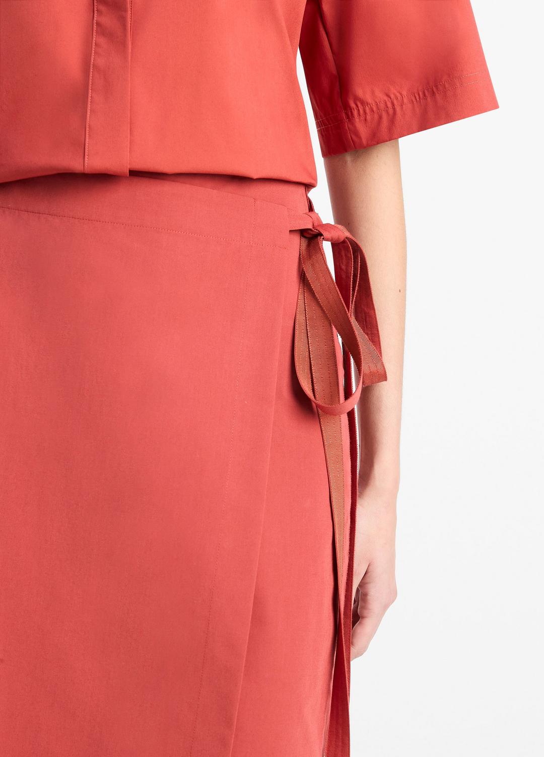 VINCE Great Value - Cotton-Blend Straight Wrap Skirt in Dresses & Skirts