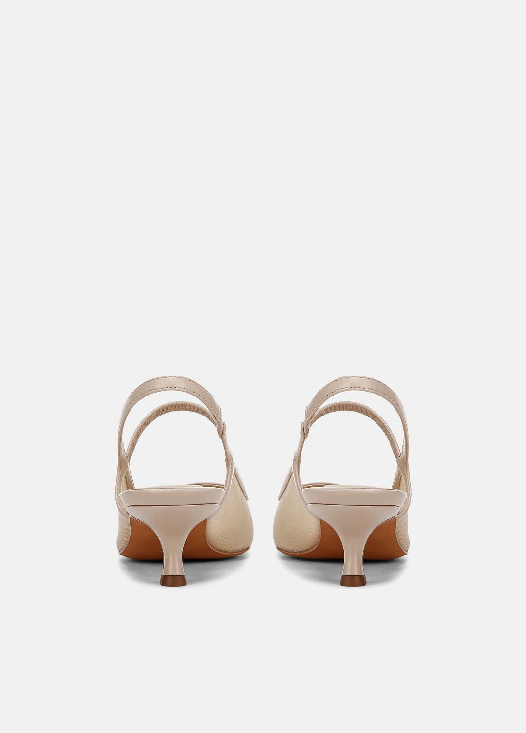 VINCE Special Offer - Venice Leather and Mesh Slingback Kitten Heel in Shoes