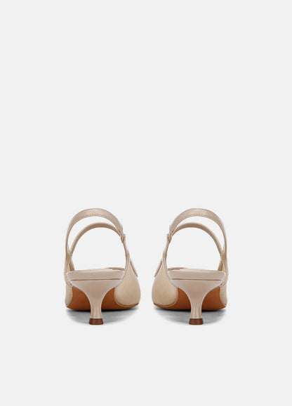 VINCE Special Offer - Venice Leather and Mesh Slingback Kitten Heel in Shoes