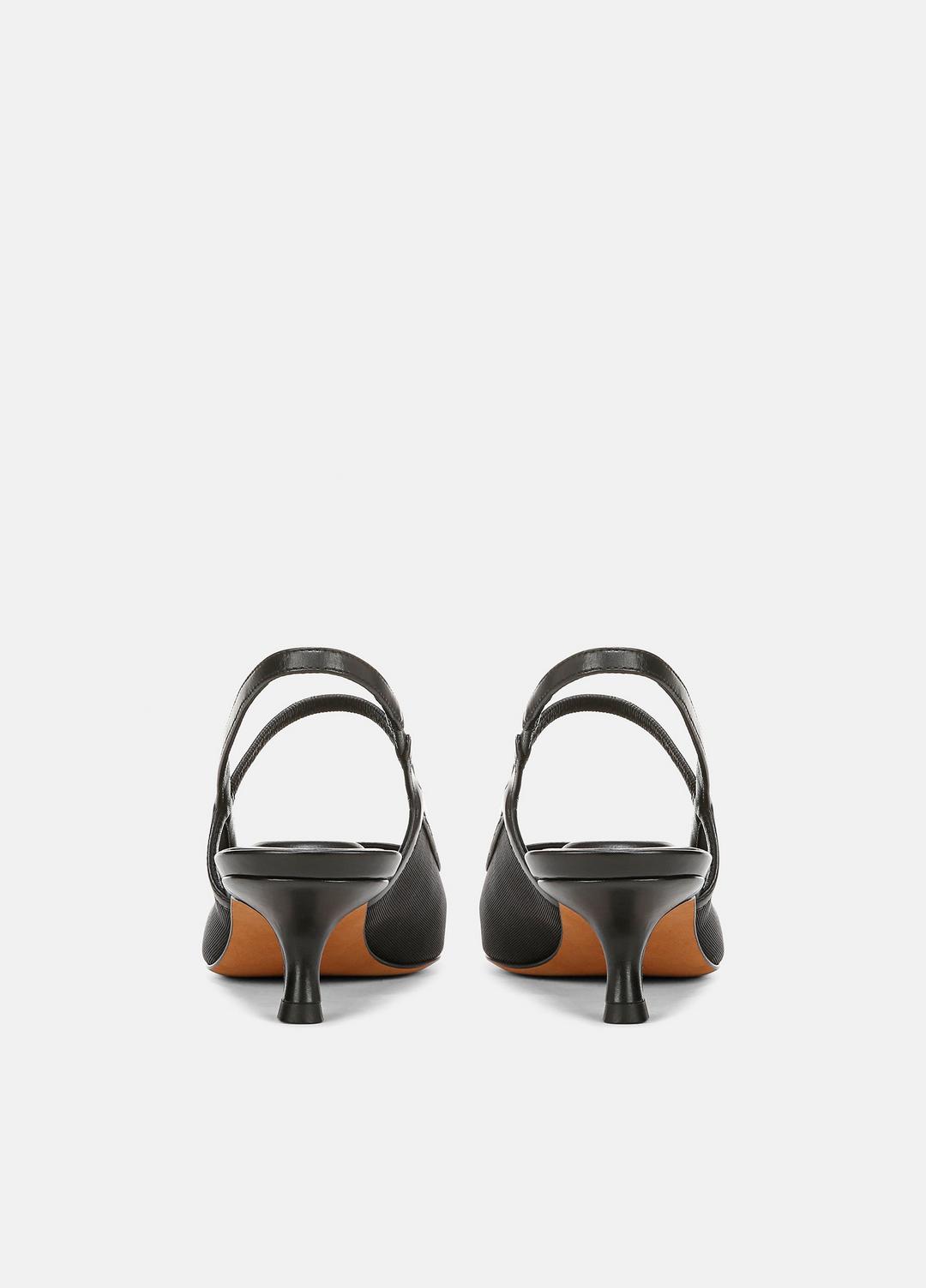 VINCE Discount - Venice Leather and Mesh Slingback Kitten Heel in Shoes