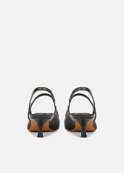 VINCE Discount - Venice Leather and Mesh Slingback Kitten Heel in Shoes
