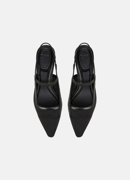 VINCE Discount - Venice Leather and Mesh Slingback Kitten Heel in Shoes