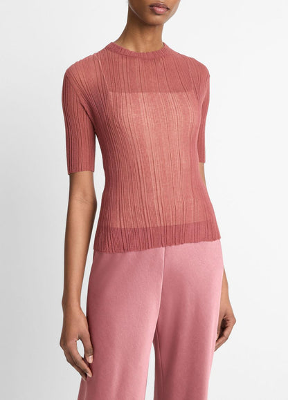 VINCE Great Value - Italian Cotton-Blend Double-Layer Top in Sweaters