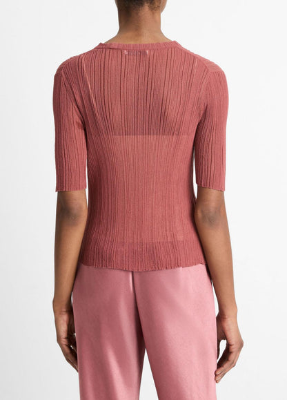 VINCE Great Value - Italian Cotton-Blend Double-Layer Top in Sweaters