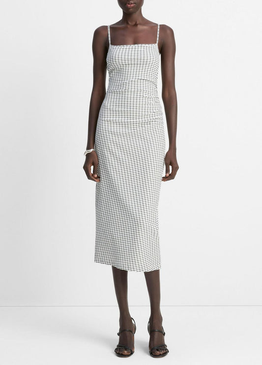 VINCE Quality - Checked Smocked Tank Dress in Dresses & Skirts
