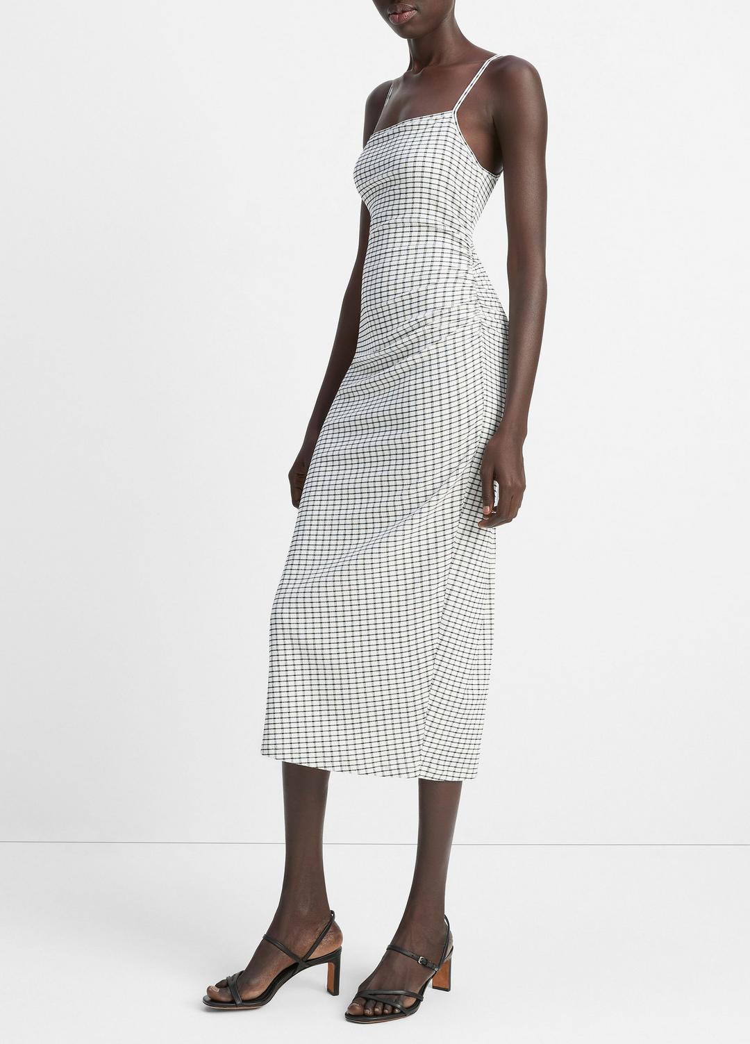VINCE Quality - Checked Smocked Tank Dress in Dresses & Skirts