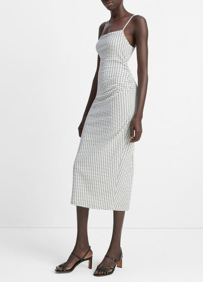 VINCE Quality - Checked Smocked Tank Dress in Dresses & Skirts