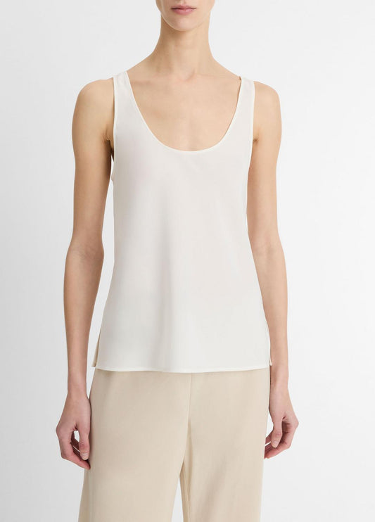 VINCE Trusted - Classic Stretch-Silk Bias Tank in Shirts & Tees