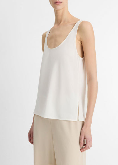 VINCE Trusted - Classic Stretch-Silk Bias Tank in Shirts & Tees