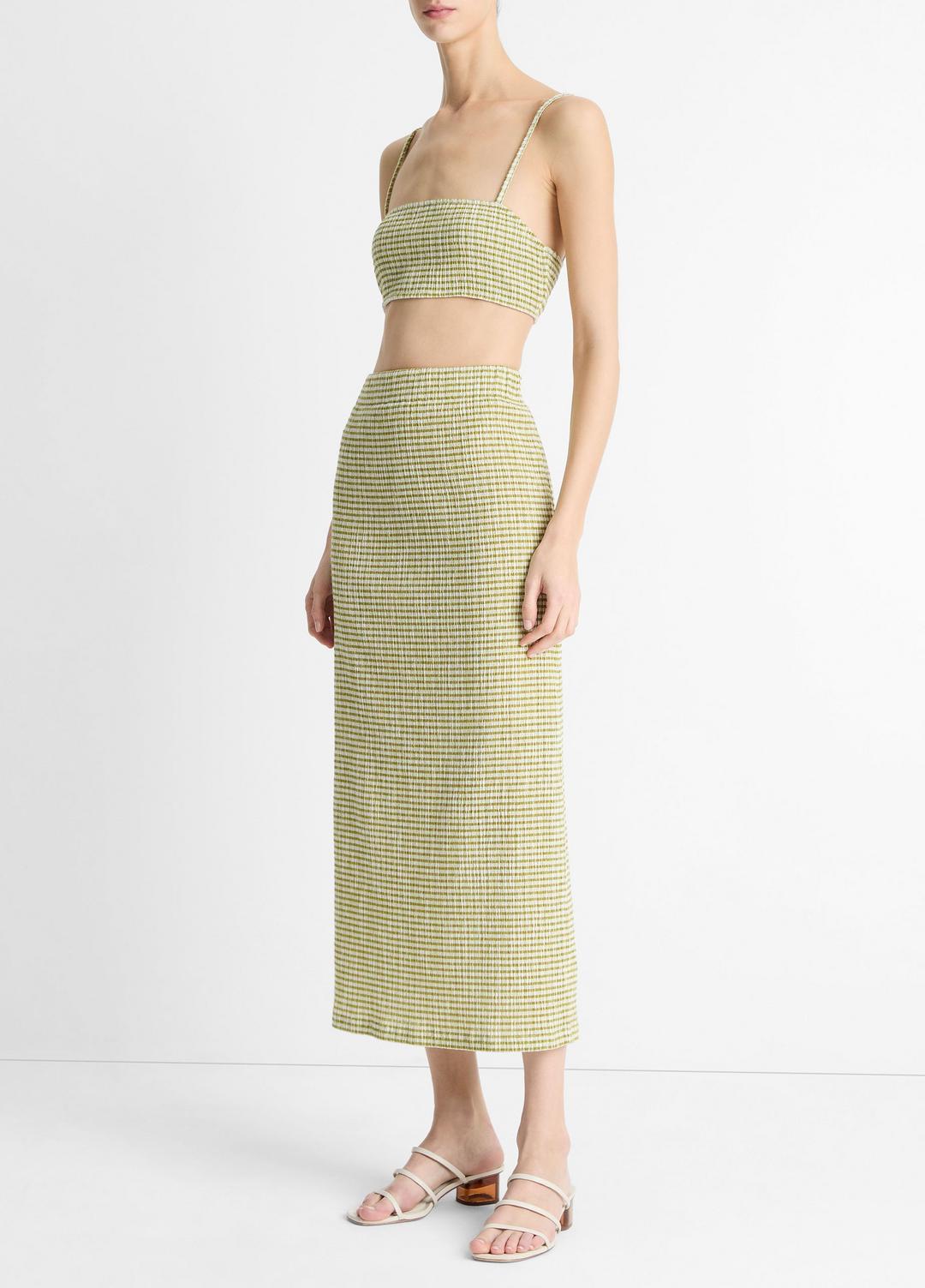 VINCE Trusted - Checked Smocked Midi Skirt in Dresses & Skirts