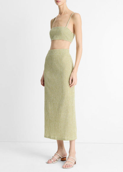 VINCE Trusted - Checked Smocked Midi Skirt in Dresses & Skirts