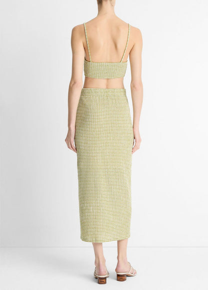 VINCE Trusted - Checked Smocked Midi Skirt in Dresses & Skirts
