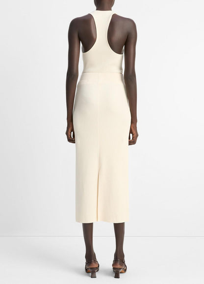 VINCE Sale - Ribbed Cotton-Blend Midi Skirt in Dresses & Skirts