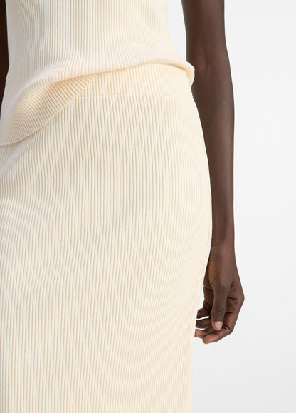 VINCE Sale - Ribbed Cotton-Blend Midi Skirt in Dresses & Skirts
