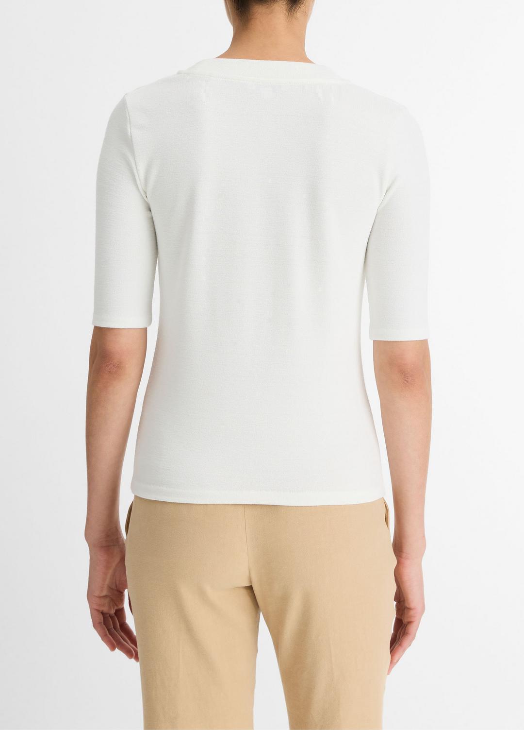 VINCE Trusted - Jersey Elbow-Sleeve Henley in Shirts & Tees