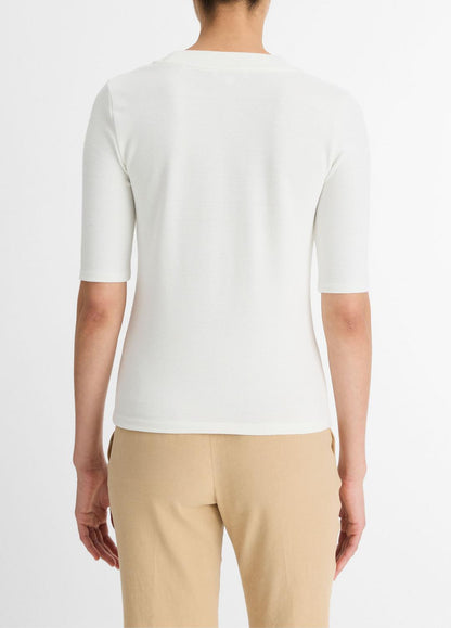 VINCE Trusted - Jersey Elbow-Sleeve Henley in Shirts & Tees