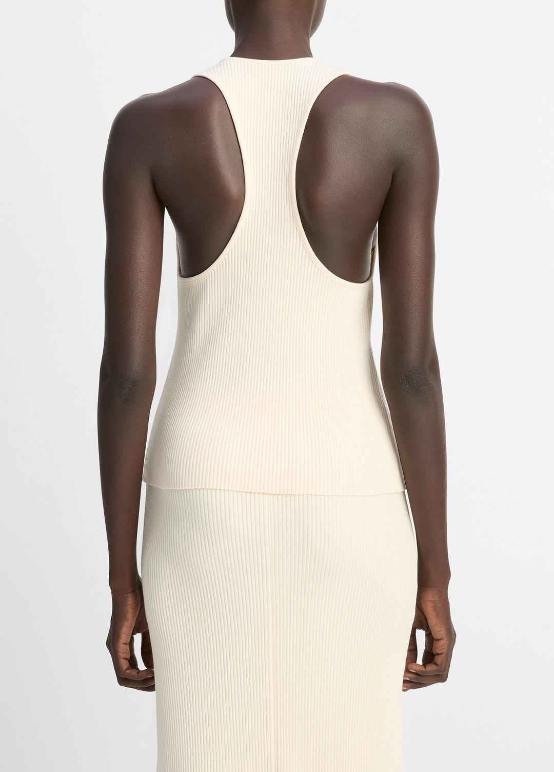VINCE Premium - Ribbed Cotton-Blend Racerback Tank in Shirts & Tees