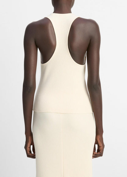 VINCE Premium - Ribbed Cotton-Blend Racerback Tank in Shirts & Tees